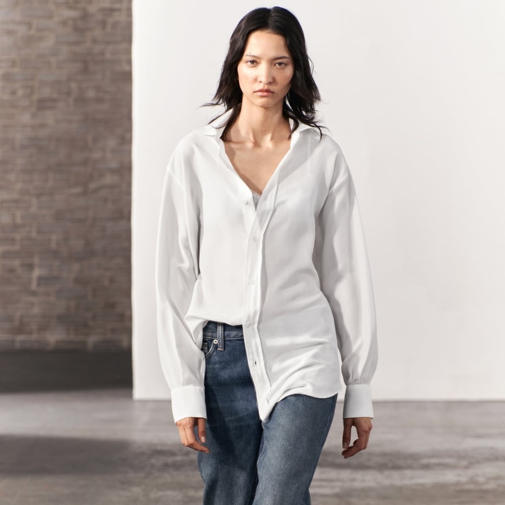 Zara 100% silk shirt